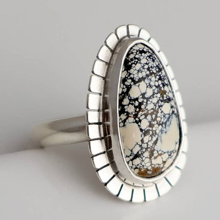 Carolyn Keys Handmade Jewelry - Lumi Ring #35 - Ivory Creek Variscite - Size 6