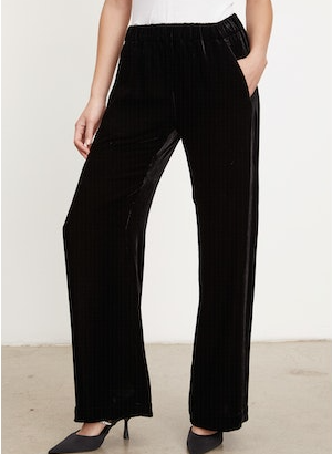 Velvet by G&S Frida Pant - Black Silk-Velvet - XS