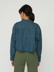 Cropped Denim Button Down - Dark Wash
