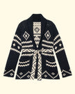 The Great. The Reversible Shepherd Cardigan in Navy & Cream