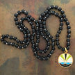 RFB 108 Mala Prayer Bead Necklace with Rainbow Obsidian and Enamel Universe Amulet