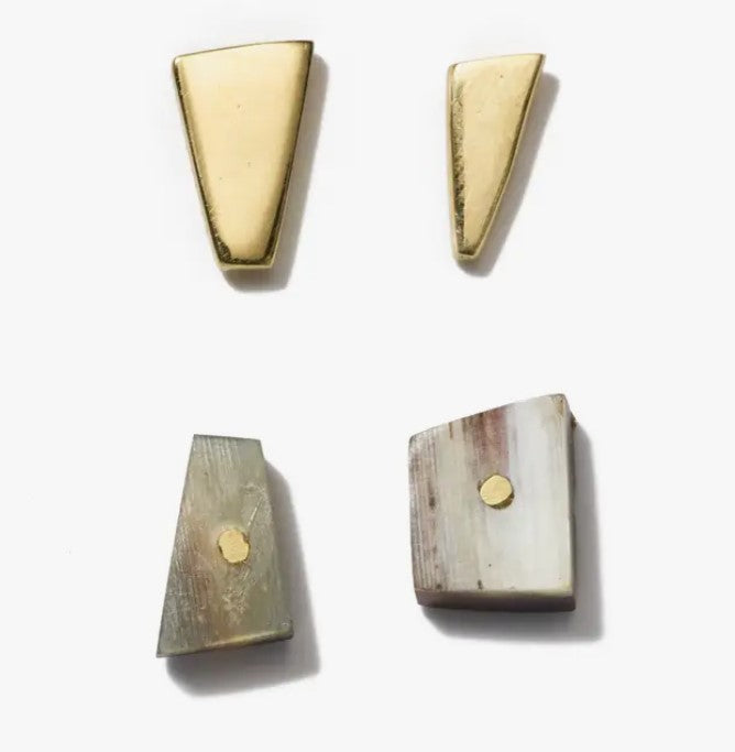 Raven & Lily Elsworth Studs - Brass & Horn