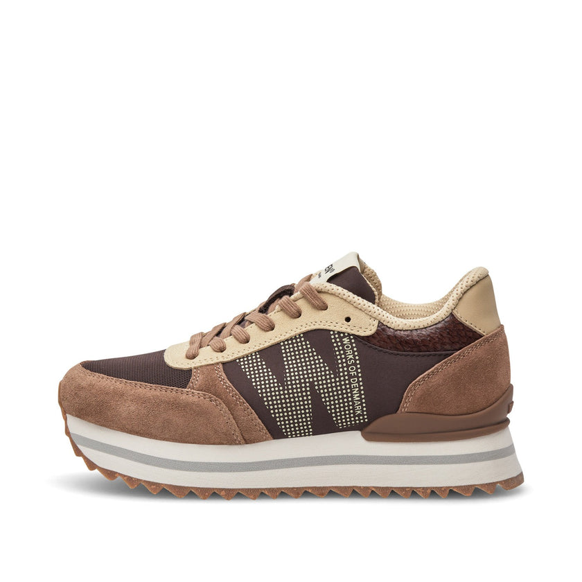Woden Ronja Plateau Sneaker - Chocolate Multi