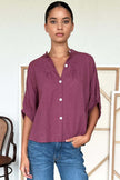 Emerson Fry Mandarin Collar Top - Organic Cotton
