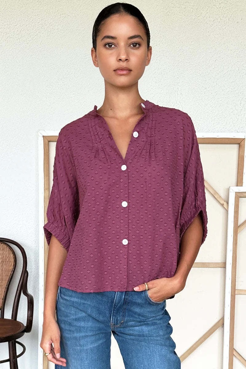 Emerson Fry Mandarin Collar Top - Organic Cotton