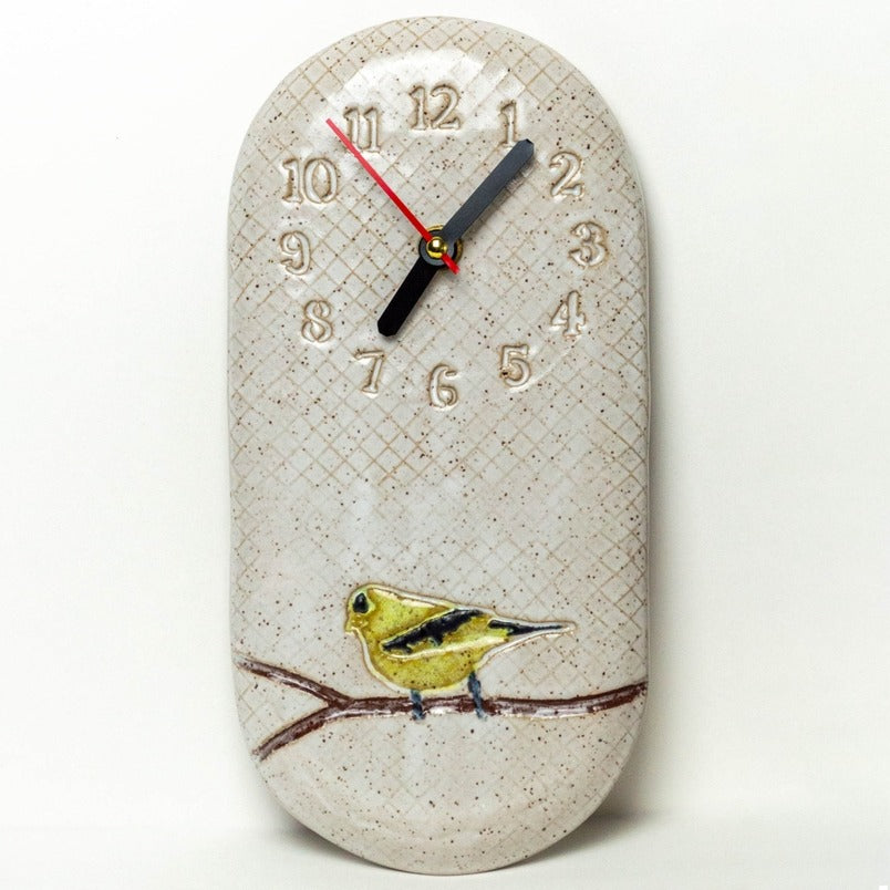 White Squirrel Clayworks Handmade Wall Clock