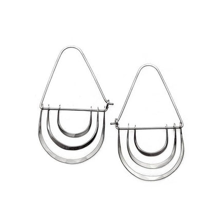 Carolyn Keys Handmade Jewelry - Triple Arc Hoops in Sterling Silver