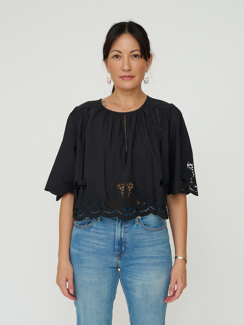 Louise Misha Cotton Louviana Top in Black