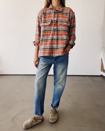 Hey Gang The Work Shirt - Rust Plaid