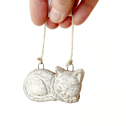 Gravesco Handmade Pottery Sleeping Cat Ornament