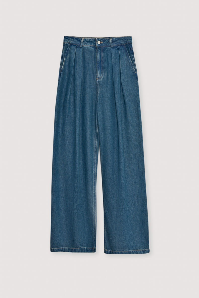 The New Society Pleated Denim Trouser