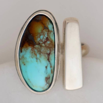 Carolyn Keys Handmade Jewelry - Petra Ring #1 - Turquoise Mountain - Size 7-8