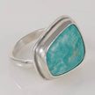 Carolyn Keys Handmade Jewelry - Lake Ring #6 - McGuinness Turquoise - Size 6.75