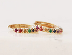 Gjenmi 14K Gold + Precious Stone Chelsea Rainbow Hooop (Single)