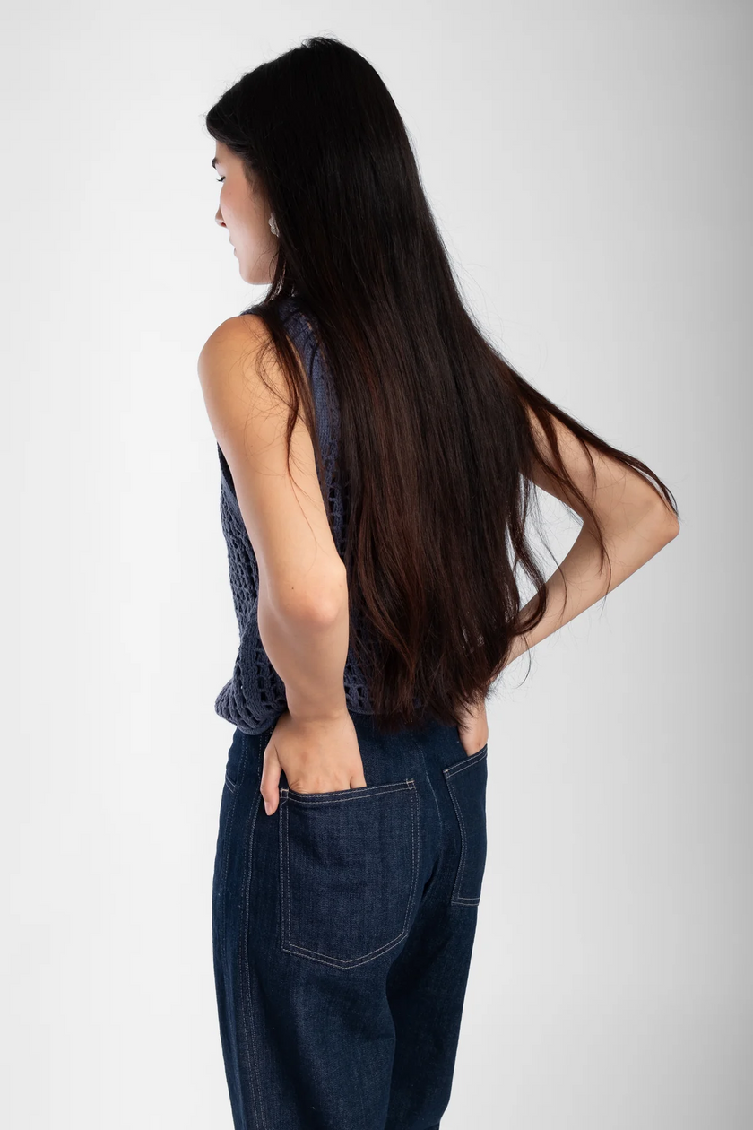 Micaela Greg Dark Indigo Panel Jean