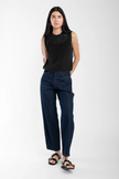 Micaela Greg Dark Indigo Panel Jean