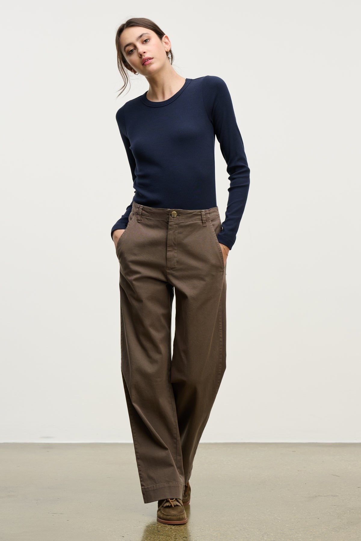 Velvet by Graham & Spencer Wide Leg Pant in Bark