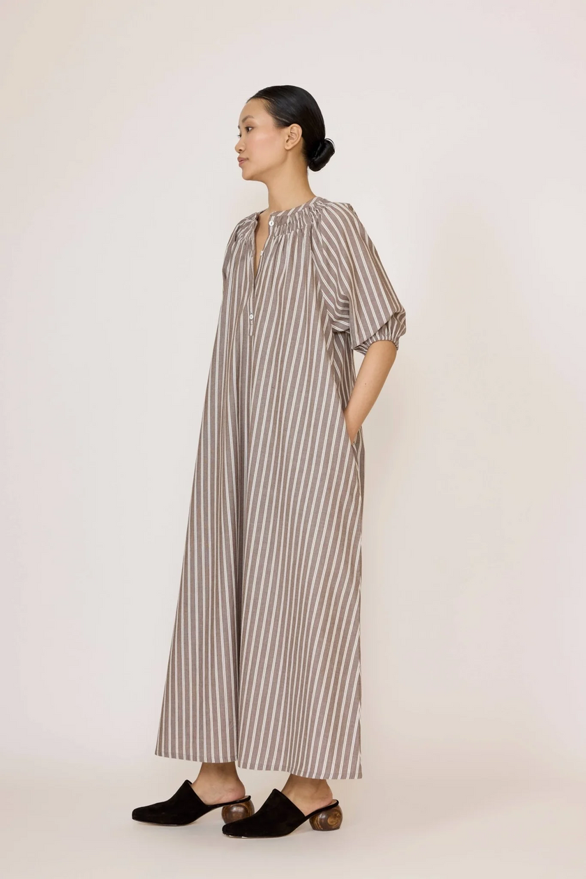 Popover Dress in Acorn Stripe