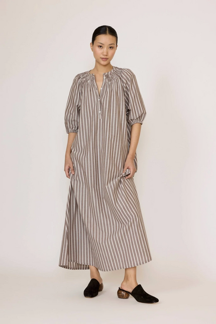 Popover Dress in Acorn Stripe