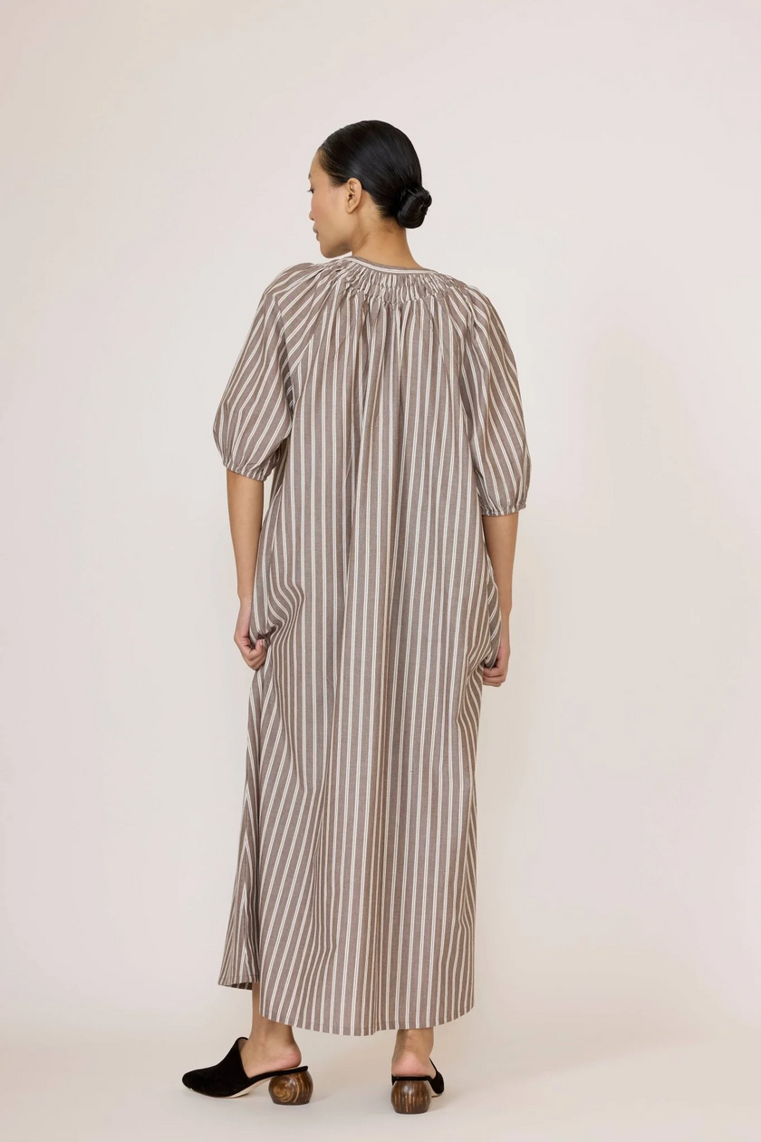 Popover Dress in Acorn Stripe
