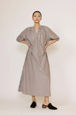 Popover Dress in Acorn Stripe