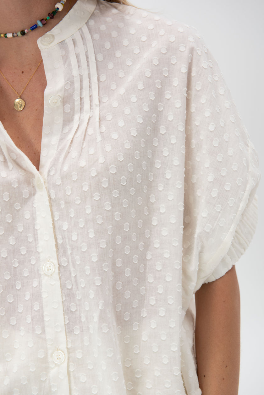 Emerson Fry Mandarin Collar Top - Organic Cotton