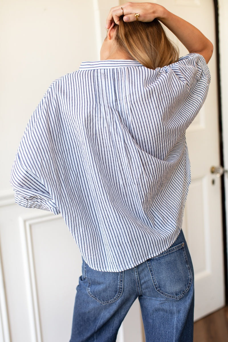 Emerson Fry Mandarin Collar Top - Organic Cotton