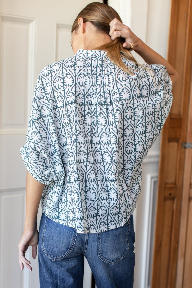 Emerson Fry Mandarin Collar Top - Organic Cotton