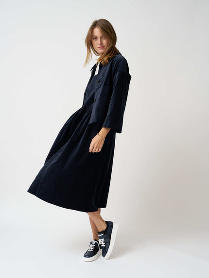 TOAST Cotton Velvet Pinafore Dress - Night