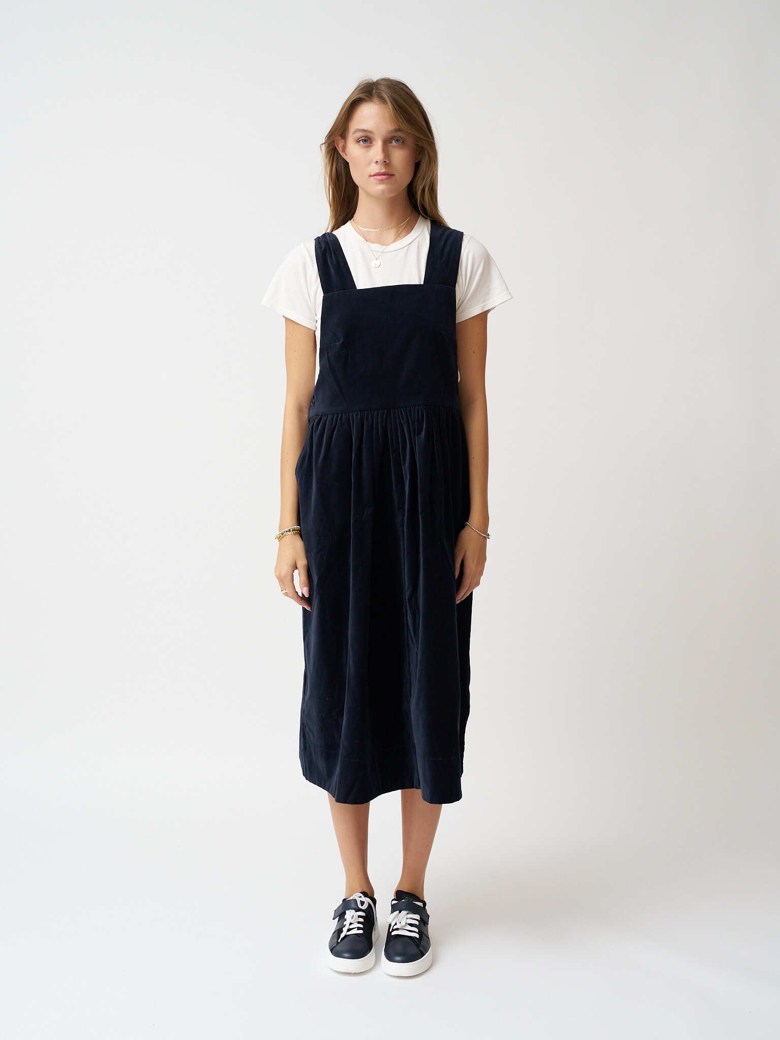 TOAST Cotton Velvet Pinafore Dress - Night