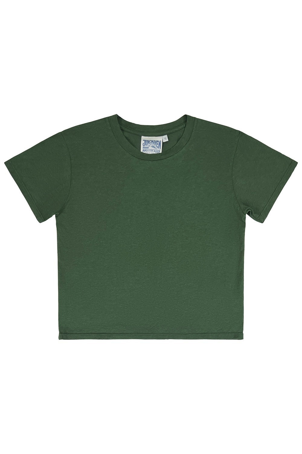 Jungmaven Cropped Ojai Tee - Hunter Green