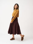 CP Shades Fanny Fine Wale Cord Skirt - Chocolate