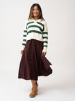 CP Shades Fanny Fine Wale Cord Skirt - Chocolate