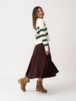CP Shades Fanny Fine Wale Cord Skirt - Chocolate