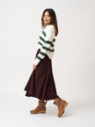 CP Shades Fanny Fine Wale Cord Skirt - Chocolate