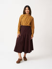 CP Shades Fanny Fine Wale Cord Skirt - Chocolate