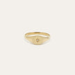 Gjenmi 14K Gold Baby Signet Diamond Ring