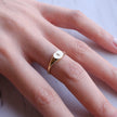 Gjenmi 14K Gold Baby Signet Diamond Ring