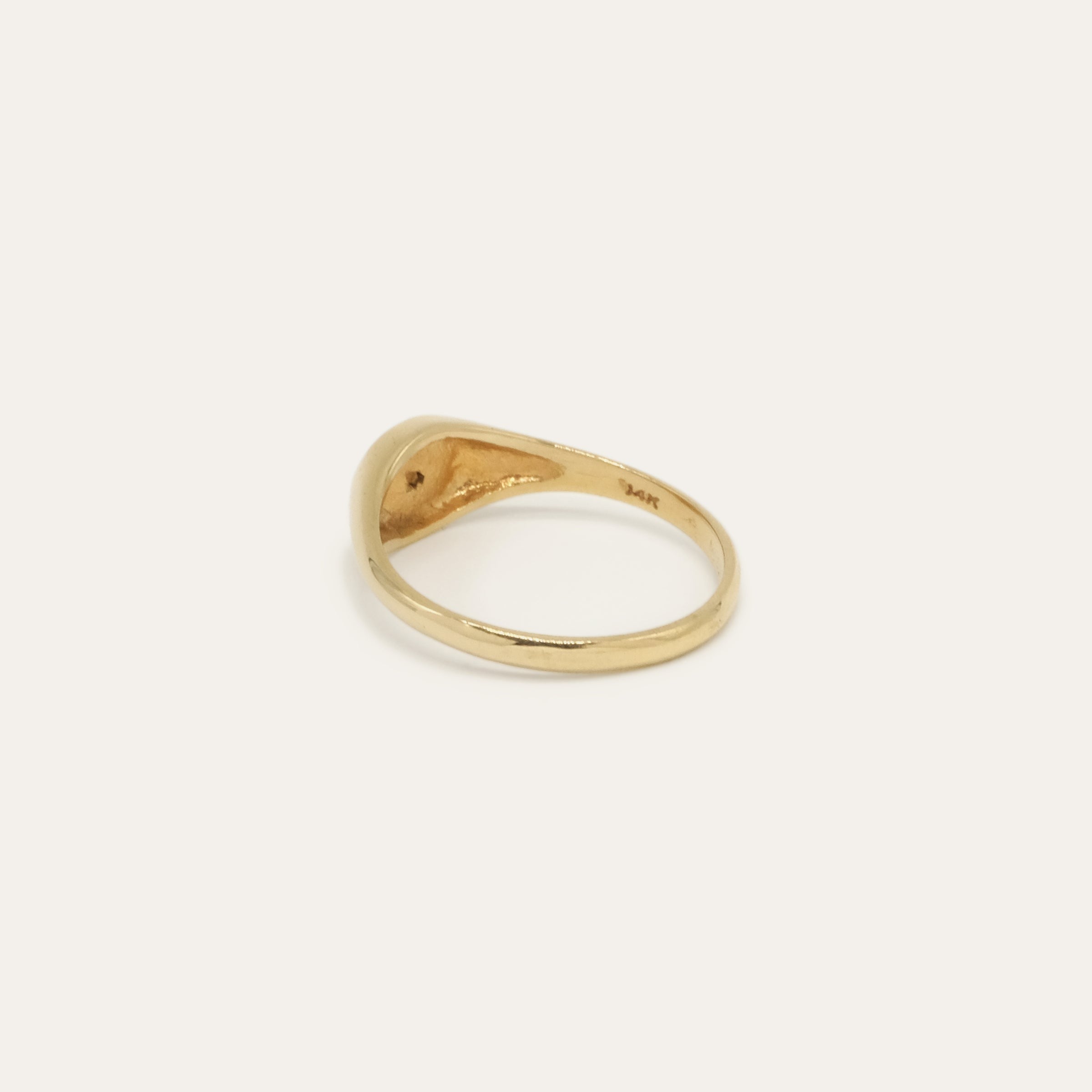 Gjenmi 14K Gold Baby Signet Diamond Ring