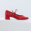 Either/Or Heeled Ballet - Red Suede