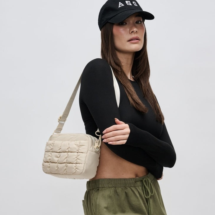 Sol & Selene Inspiration Quilted Recycled Nylon Crossbody - Black