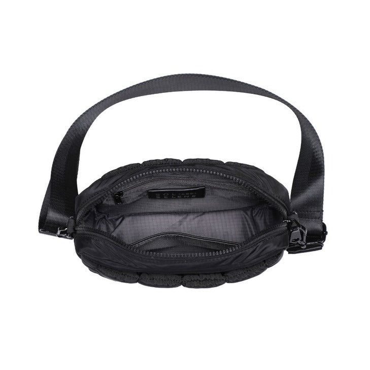 Sol & Selene Inspiration Quilted Recycled Nylon Crossbody - Black