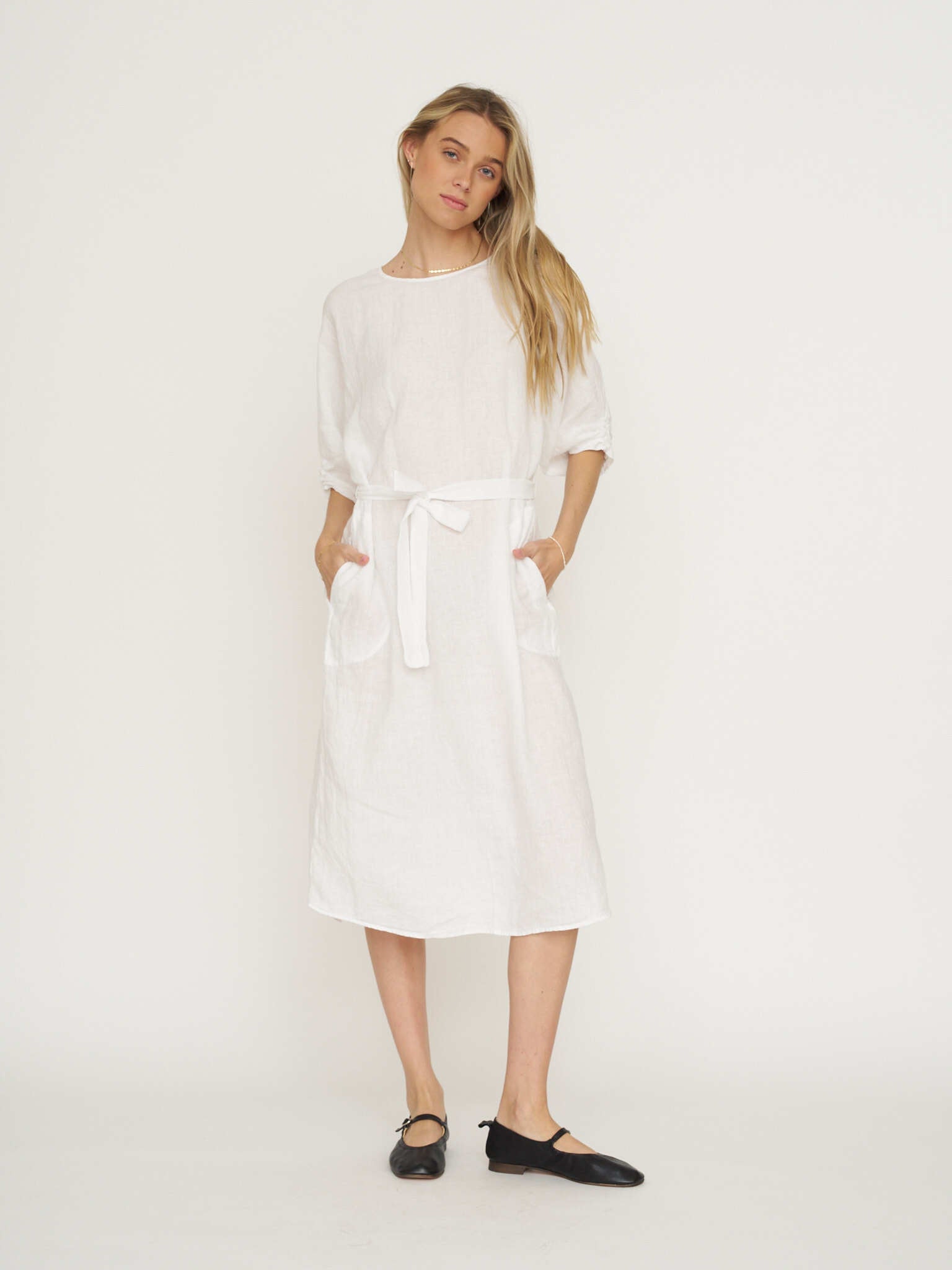 Velvet by G&S Linen Carmen Dress - White