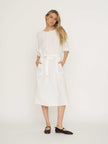 Linen Carmen Dress - White