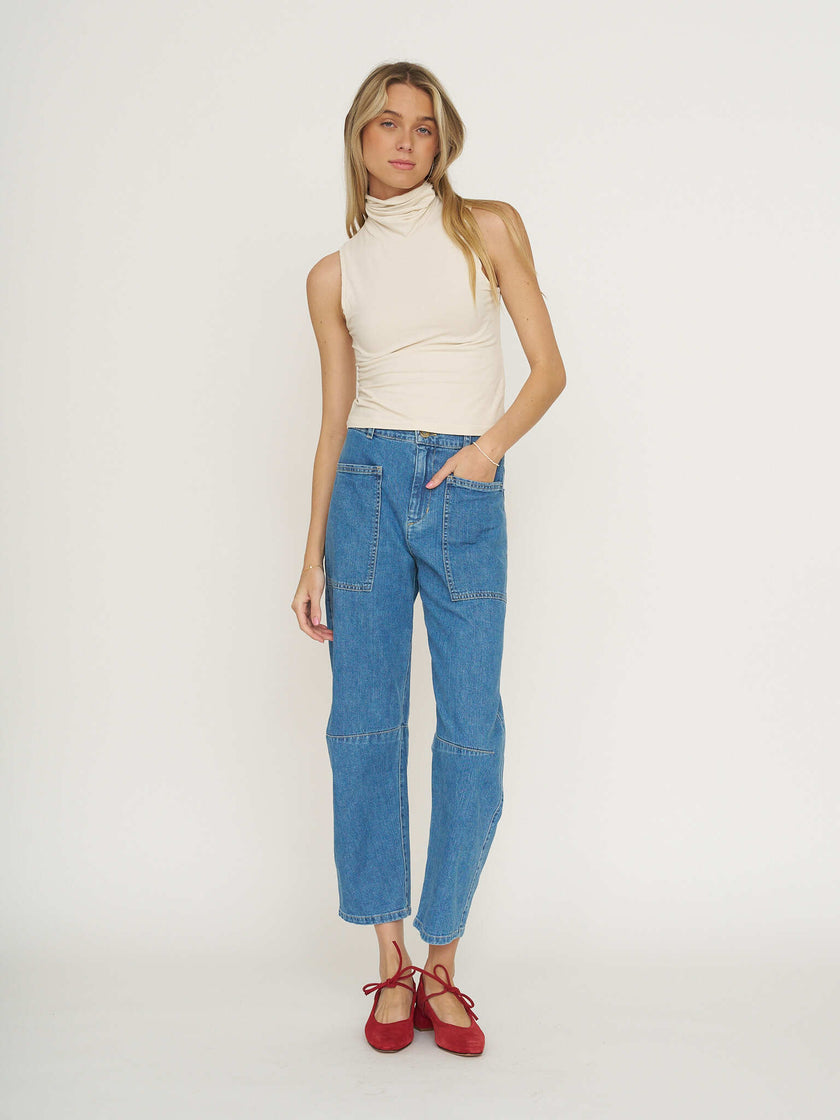 Asher Tessa Turtleneck Tank - Bone