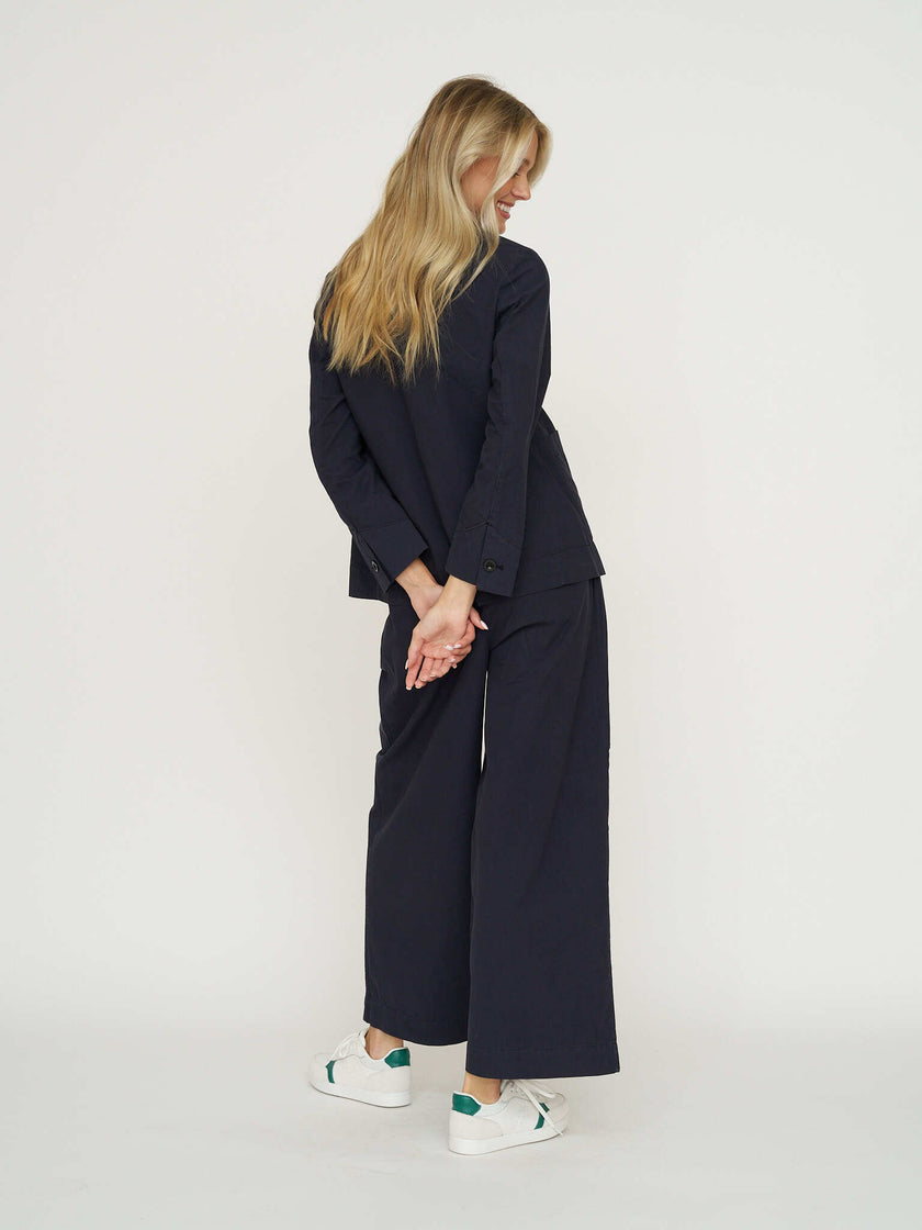 TOAST Tailored Cotton Linen Poplin Jacket - Raven Blue