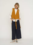 TOAST Cotton Linen Quilted Wrap Vest In Tilla Honey