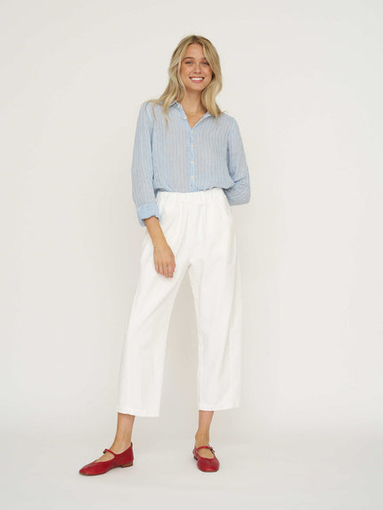 CP Shades Romy Linen Top - Blue Stripe