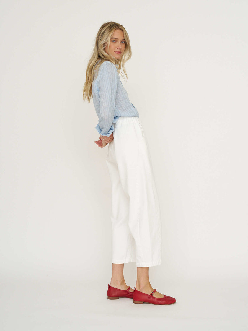 CP Shades Romy Linen Top - Blue Stripe