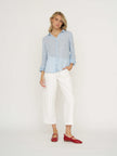 CP Shades Romy Linen Top - Blue Stripe